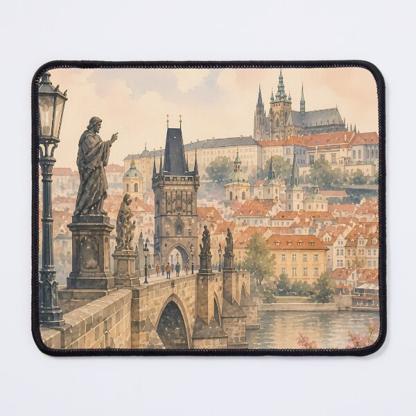 Item preview, Prague Travel Poster, Charles Bridge Czech Republic Vintage Art, European City Wall Decor, Retro Tourism Print designed and sold by Art-Selling.