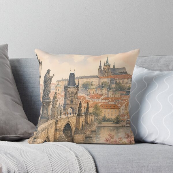 Item preview, Prague Travel Poster, Charles Bridge Czech Republic Vintage Art, European City Wall Decor, Retro Tourism Print designed and sold by Art-Selling.