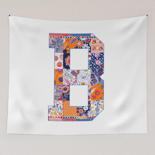 Item preview, Artistic Floral Patchwork Letter B Varsity Style Decorative Design designed and sold by DesignArtist.ia.