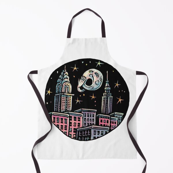 Item preview, The moon yawns over a New York cityscape at night designed and sold by LisaHaney.