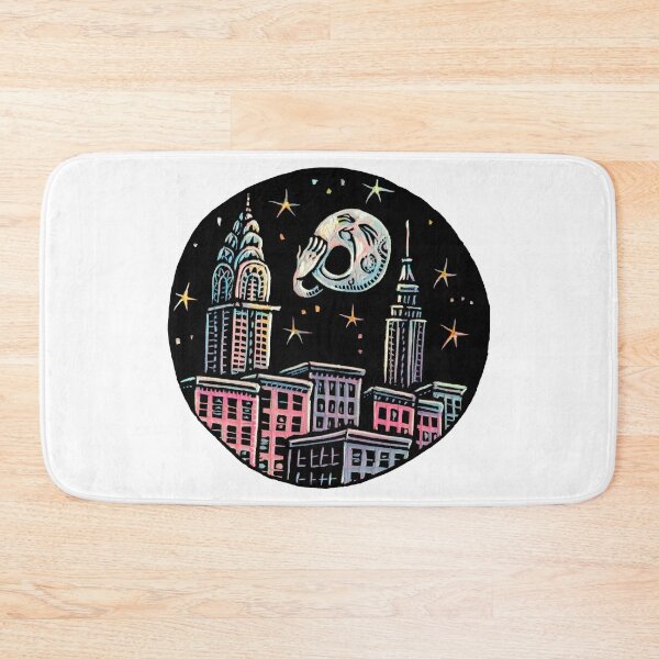 Item preview, The moon yawns over a New York cityscape at night designed and sold by LisaHaney.