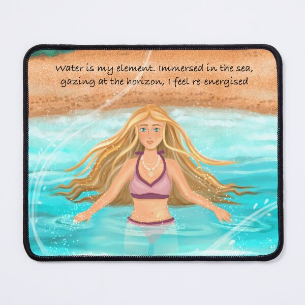 Item preview, Water Element – Woman Recharging in the Sea at Sunset designed and sold by Medilludesign.