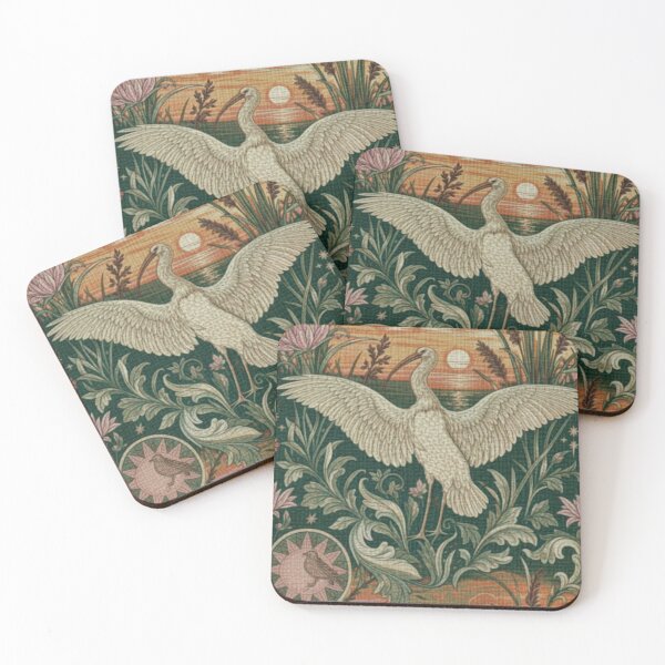 Item preview, Vintage Art Nouveau White Heron Botanical Tapestry designed and sold by chihuahuashower.