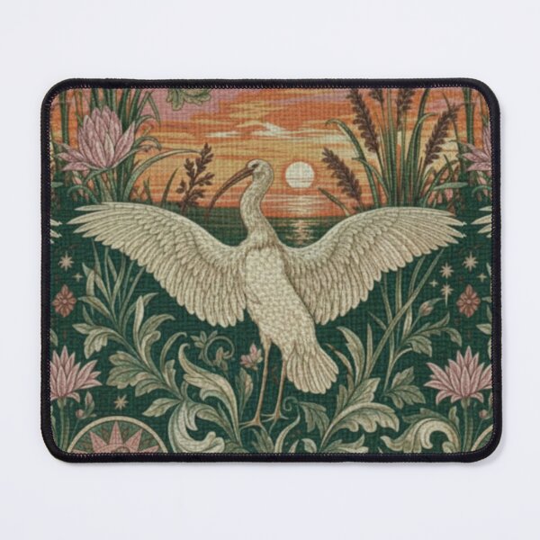 Item preview, Vintage Art Nouveau White Heron Botanical Tapestry designed and sold by chihuahuashower.