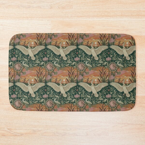 Item preview, Vintage Art Nouveau White Heron Botanical Tapestry designed and sold by chihuahuashower.