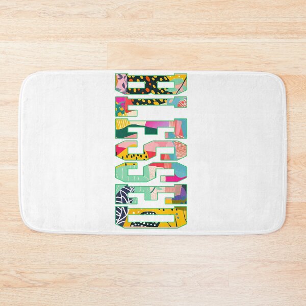 Item preview, Blessed Abstract Colorful Patchwork Typography Vertical Design designed and sold by DesignArtist.ia.
