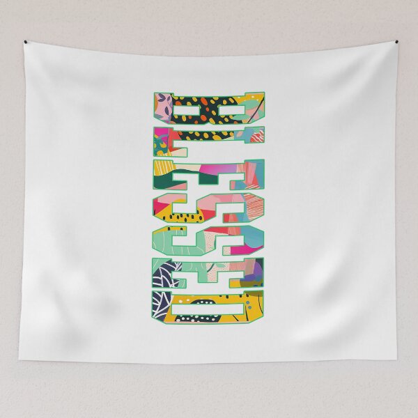 Item preview, Blessed Abstract Colorful Patchwork Typography Vertical Design designed and sold by DesignArtist.ia.