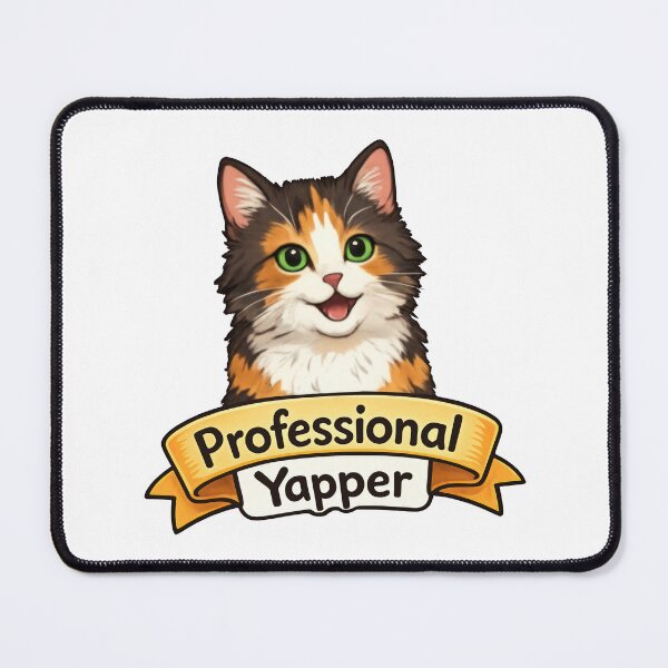 Item preview, Professional Yapper: Cute Calico Cat Talking Art designed and sold by MalisoStickers.