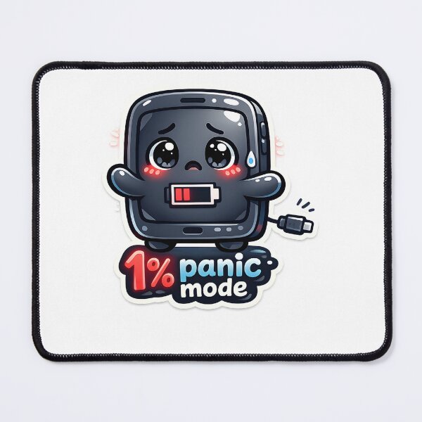 Item preview, "1% Panic Mode" | Funny Low Battery Anxiety & Tech Humor Art designed and sold by Naviora.