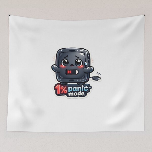 Item preview, "1% Panic Mode" | Funny Low Battery Anxiety & Tech Humor Art designed and sold by Naviora.