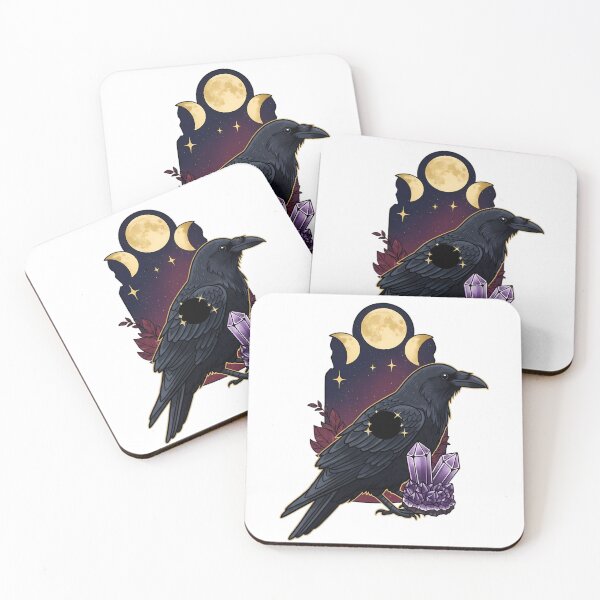 Item preview, Raven Moon Phase Crystal Cluster Gift designed and sold by IllumeInk.