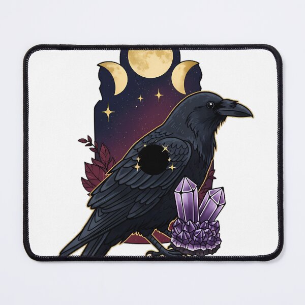 Item preview, Raven Moon Phase Crystal Cluster Gift designed and sold by IllumeInk.