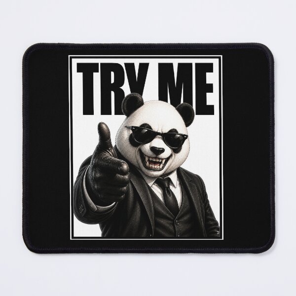 Item preview, Try Me Panda Shirt White– Cool Panda Meme Streetwear designed and sold by PandaModeLab.
