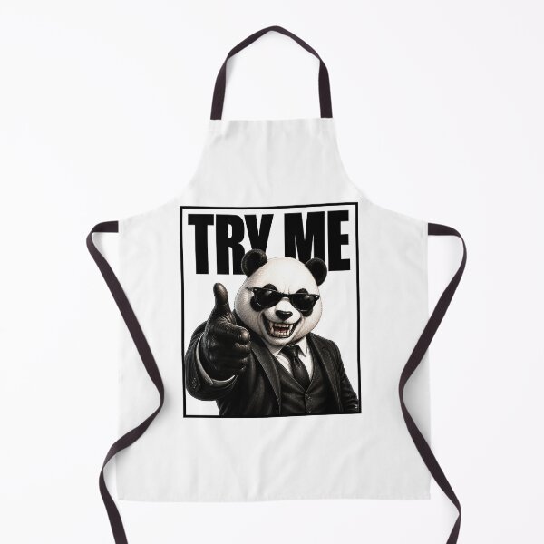 Item preview, Try Me Panda Shirt White– Cool Panda Meme Streetwear designed and sold by PandaModeLab.