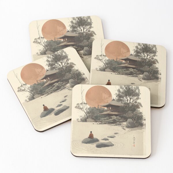 Item preview, Un monje zen medita en el río. designed and sold by InnerByJonas.