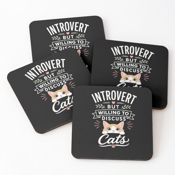 Item preview, Introvert but willing to discuss cats designed and sold by FreshPixelArt.