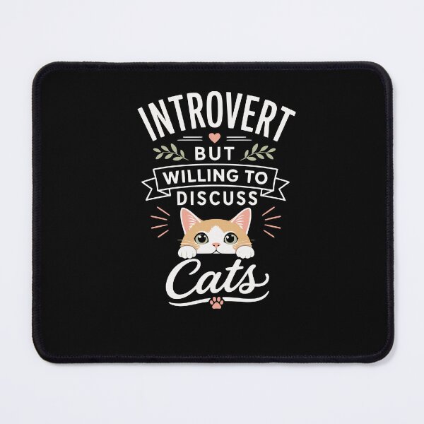 Item preview, Introvert but willing to discuss cats designed and sold by FreshPixelArt.