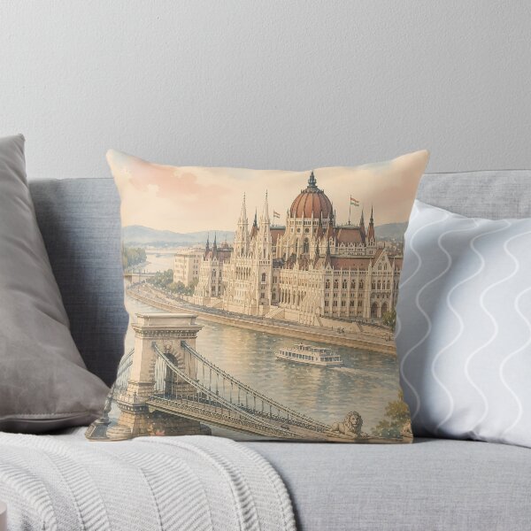 Item preview, Budapest Travel Poster, Hungary Parliament Danube Chain Bridge Vintage Art, European City Wall Decor, Retro Print designed and sold by Art-Selling.