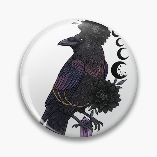 Item preview, Crow Black Dahlia Moon Wreath Gift designed and sold by IllumeInk.