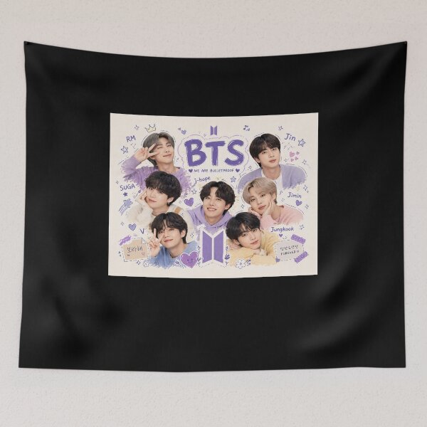 Item preview, BTS “We Purple You” Cute Doodle Collage designed and sold by RizziesDesign.