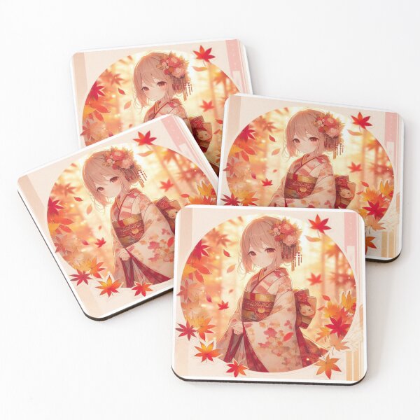 Item preview, Golden Autumn Kimono Girl – Radiant Japanese Fall Art designed and sold by MayaEmiArt.