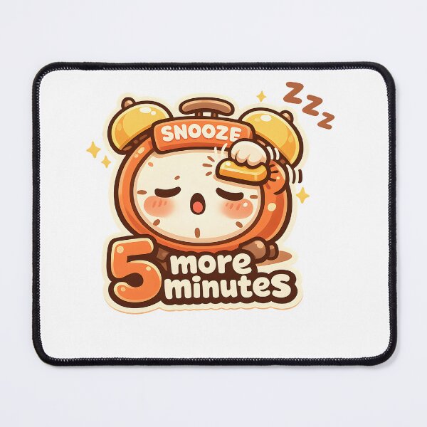 Item preview, "5 More Minutes" | Funny Alarm Clock & Sleeping Struggle Art designed and sold by Naviora.
