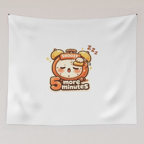 Item preview, "5 More Minutes" | Funny Alarm Clock & Sleeping Struggle Art designed and sold by Naviora.