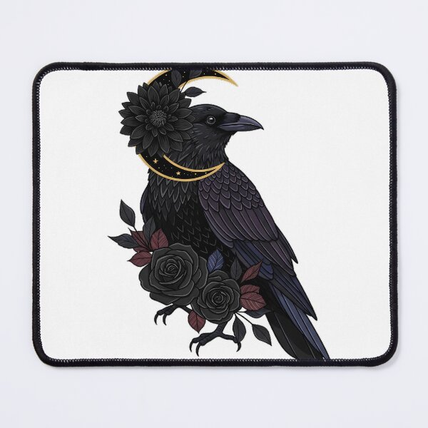 Item preview, Velvet Ribbon Crow Black Dahlia Moon Wreath Gift designed and sold by IllumeInk.