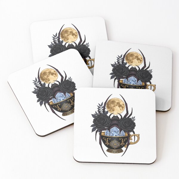 Item preview, Velvet Ribbon Spider Crystal Moon Teacup Gift designed and sold by IllumeInk.