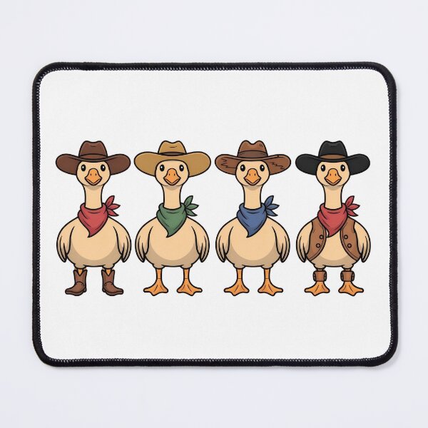 Item preview, Western Cowboy Goose Posse Illustration - Retro American Frontier Geese Merchandise designed and sold by Picasfarmer.