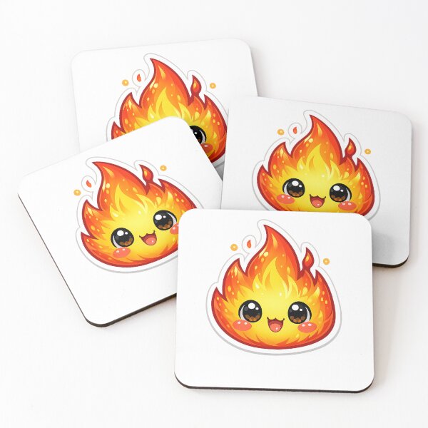 Item preview, Cute Kawaii Fire Flame Character Sticker designed and sold by ClickToSticker.