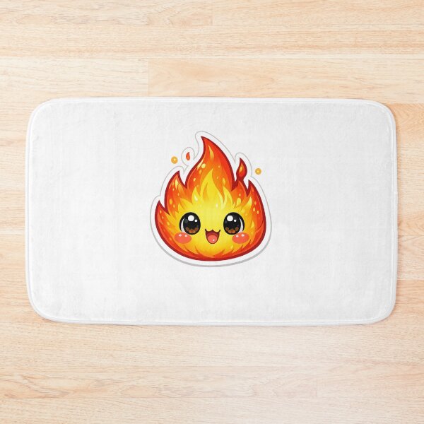 Artikelvorschau, Niedlicher Kawaii-Aufkleber mit Feuerflammen-Motiv entworfen und verkauft von ClickToSticker.