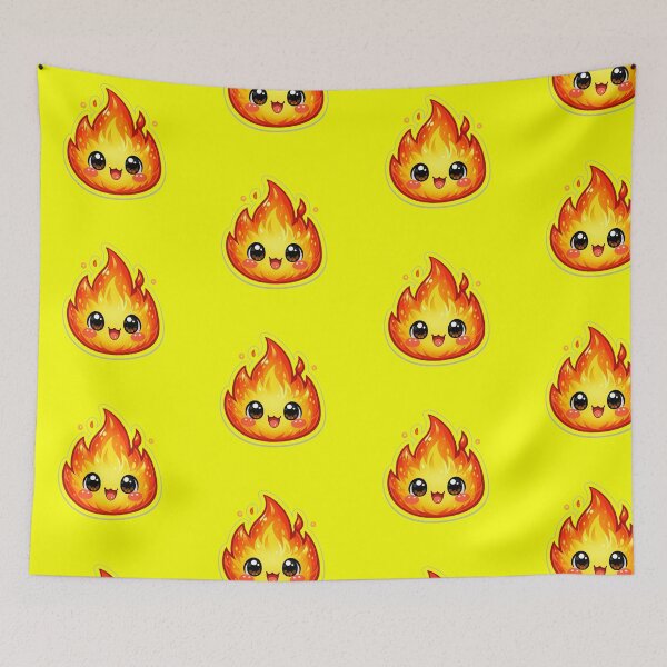 Item preview, Cute Kawaii Fire Flame Character Sticker designed and sold by ClickToSticker.