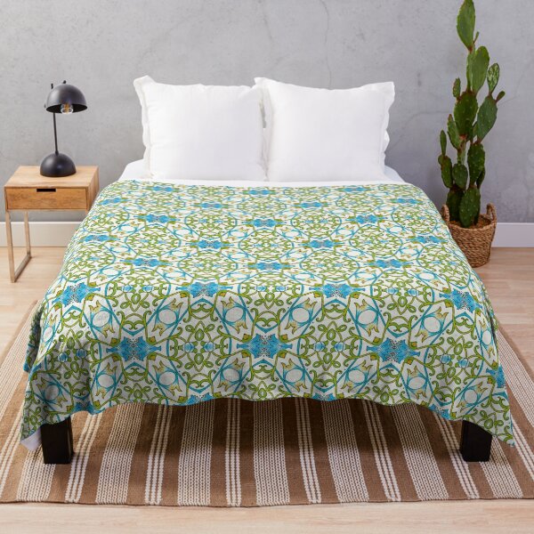 Item preview, Teal and Olive Ornamental Floral Geometric Pattern designed and sold by GraceInNatureCo.