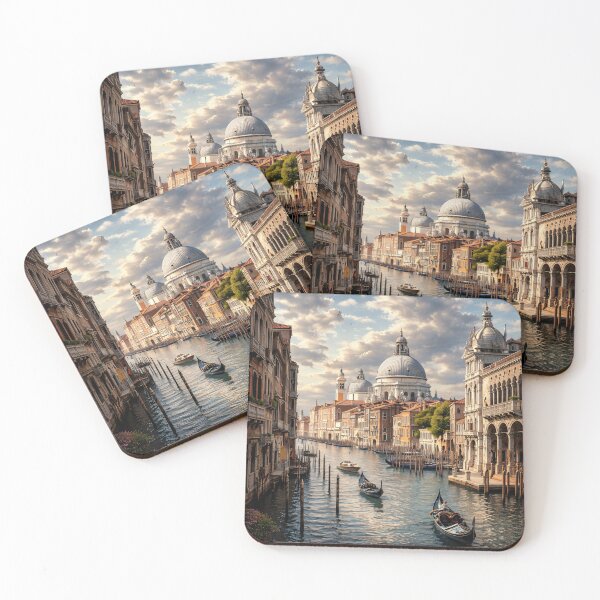 Item preview, Venice Grand Canal Travel Print – Romantic Italian Architecture and Gondolas designed and sold by Kaleidoscope Print.