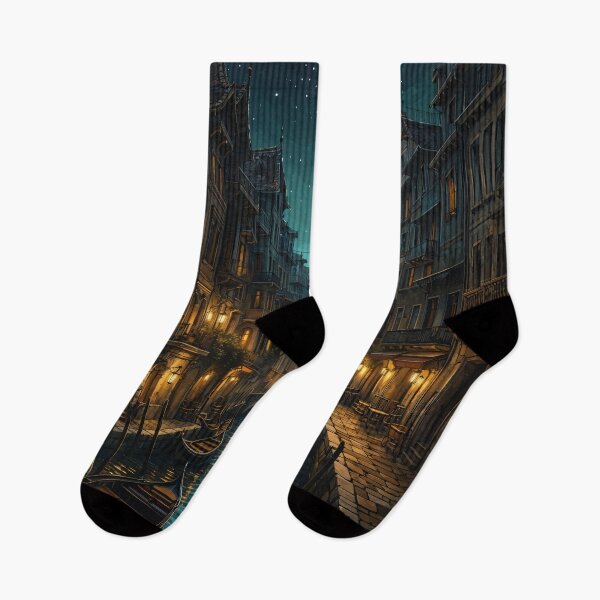 Item preview, Moonlit Venice Canal at Night – Romantic Gothic Cityscape Print designed and sold by Kaleidoscope Print.