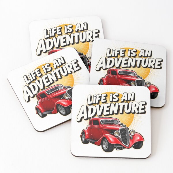 Item preview, Life Is An Adventure Vintage Car T-Shirt – Retro Hot Rod Graphic Tee designed and sold by CoolRides4Life.