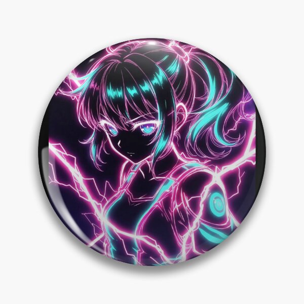 Item preview, Cyberpunk Neon Lightning Girl – Cyan Pink Electric Aura designed and sold by RadaQueen.