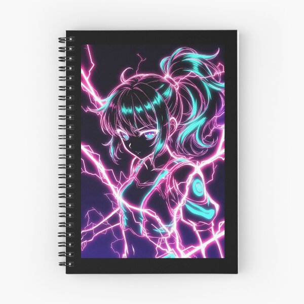 Item preview, Cyberpunk Neon Lightning Girl – Cyan Pink Electric Aura designed and sold by RadaQueen.