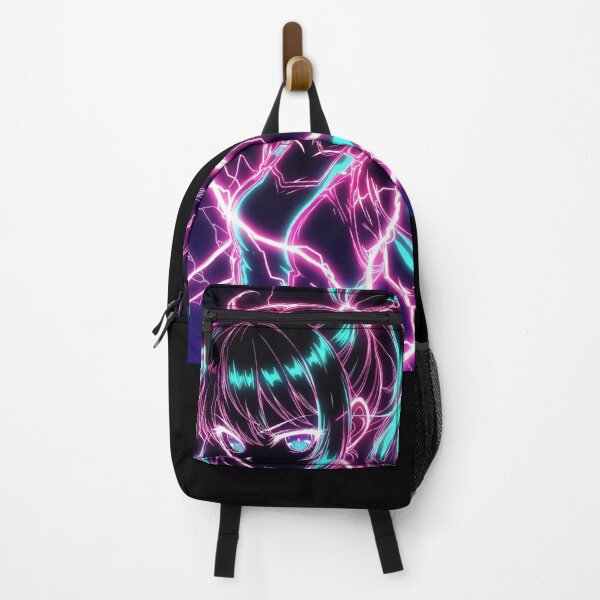 Item preview, Cyberpunk Neon Lightning Girl – Cyan Pink Electric Aura designed and sold by RadaQueen.