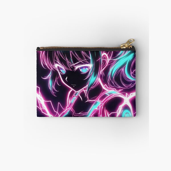Item preview, Cyberpunk Neon Lightning Girl – Cyan Pink Electric Aura designed and sold by RadaQueen.