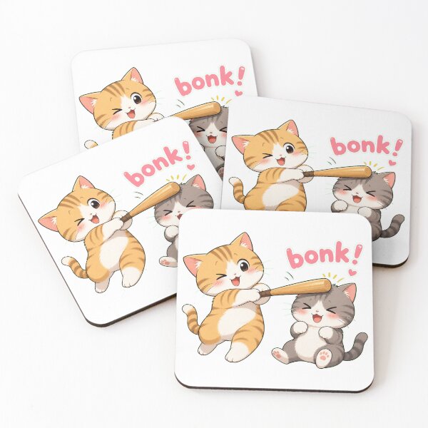 Item preview, Bonk! - Two cats playing with a baseball bat designed and sold by Unpredictable Fat Cat.