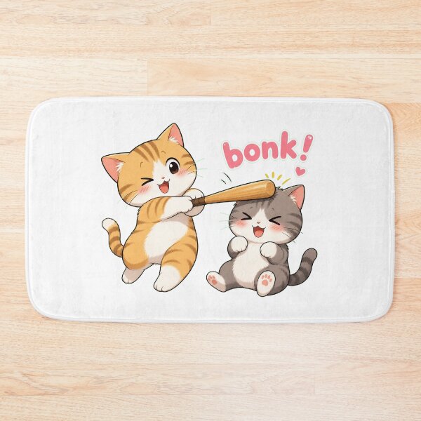 Item preview, Bonk! - Two cats playing with a baseball bat designed and sold by Unpredictable Fat Cat.