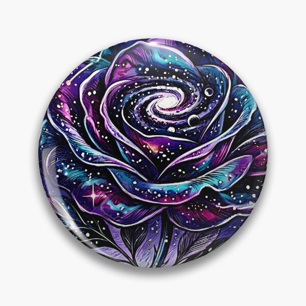 Item preview, Celestial Galaxy Rose Spiral Nebula Fantasy Flower Watercolor & Colored Pencil Illustration designed and sold by meesub.