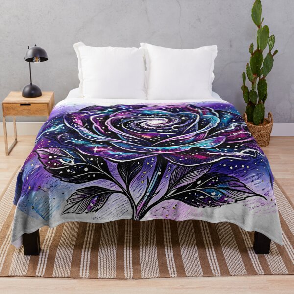 Item preview, Celestial Galaxy Rose Spiral Nebula Fantasy Flower Watercolor & Colored Pencil Illustration designed and sold by meesub.