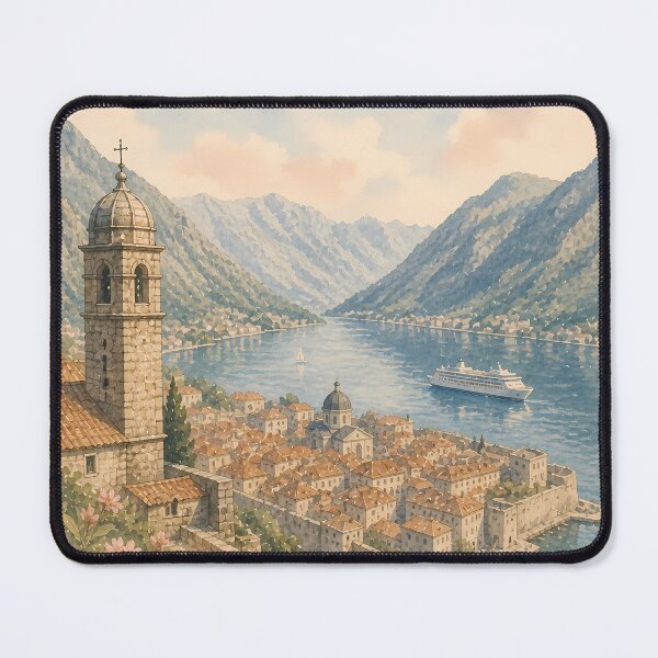 Item preview, Kotor Travel Poster, Montenegro Bay Old Town Art, Coastal European Wall Decor, Vintage Seaside Print designed and sold by Art-Selling.
