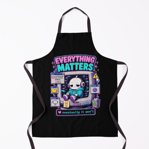 Item preview, Everything Matters Eventually It Won’t Retro Aesthetic – Dark Humor Kawaii Robot 90s Tech Glitch Design designed and sold by Rude Bot.