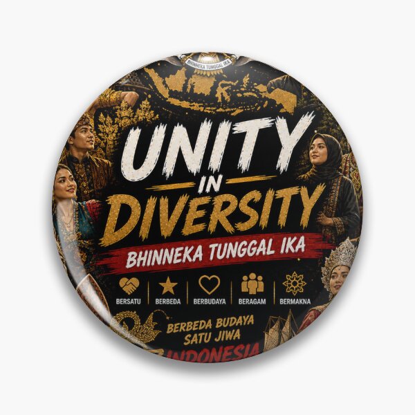 Item preview, Unity in Diversity – Bhinneka Tunggal Ika | Indonesian Culture & Pride Sticker designed and sold by Wander Pop Studio.