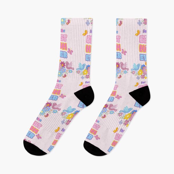 Item preview, Cute Retro Watercolor Best Mom Ever groovy art featuring whimsical pastel flowers, cute birds, and butterflies designed and sold by sofiartmedia.