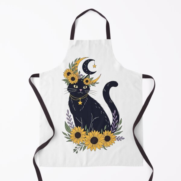 Item preview, Star Charm Black Cat Crescent Moon Flower Wreath Gift designed and sold by pumsquare.